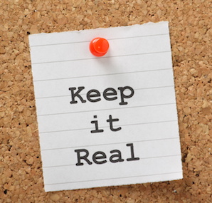 Image of note saying Keep it Real