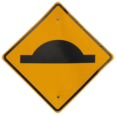 Image of traffic sign for speed hump