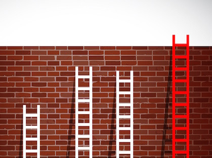 Image of ladders to climb wall