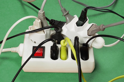 Image of Overloaded extension cord