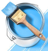 Image of paint brush on paint bucket