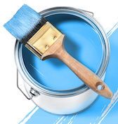 Image of paint brush on paint bucket