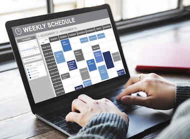 Image of Weekly Schedule on laptop