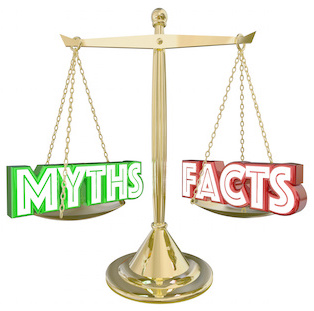 Image of a scale weighing myths versus facts