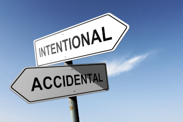 Image of Signs saying Intentional and Accidental