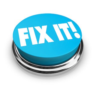 Image of a blue button with the words Fix It!