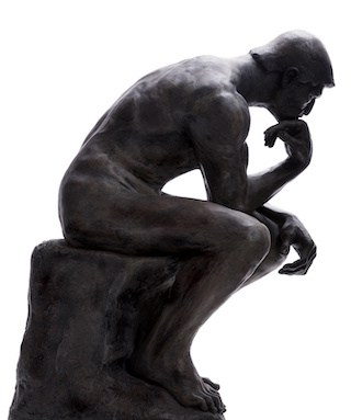 Image of side view of The Thinker by sculptor Auguste Rodin